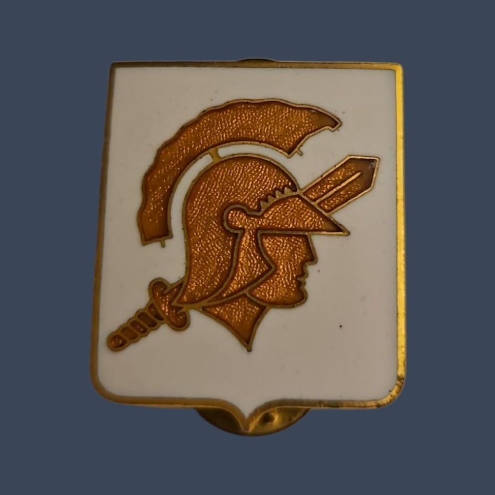 Vtg 1950s San Jose State College ROTC Spartan Unit Crest Lapel Tie Pin